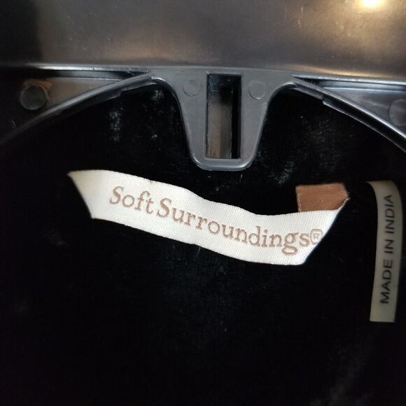 Soft Surroundings Women's Black Starlet Velvet Embellished Blazer Sz M Black - Picture 8 of 10